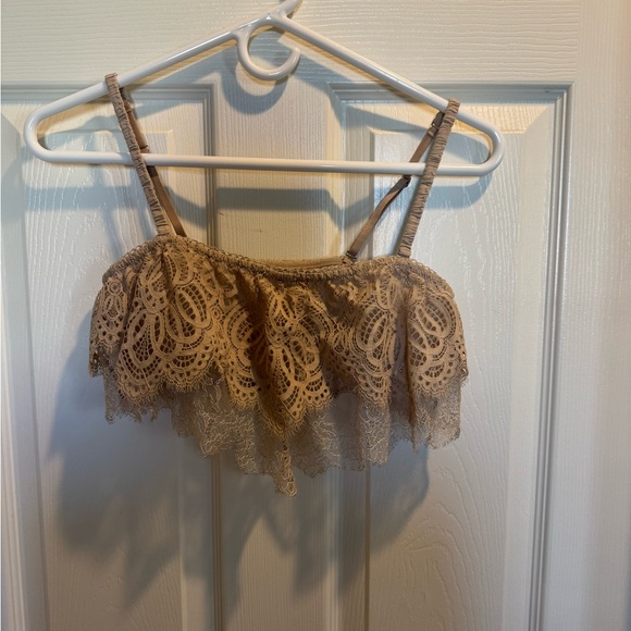 Victoria's Secret Tops - Victoria's Secret Lace Crop Top in Cream